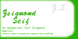 zsigmond seif business card